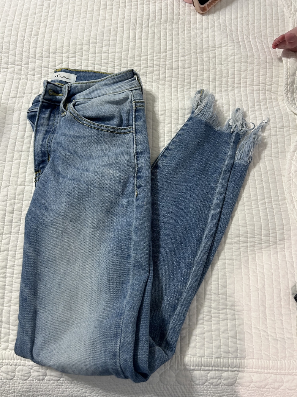 KanCan Light Blue Frayed Ankle Jeans
